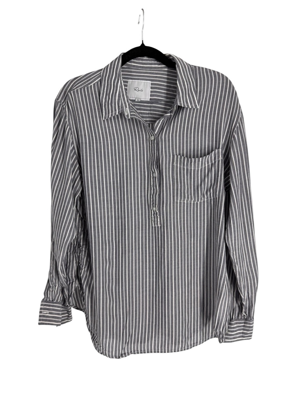 Rails Elle grey striped soft shirt medium